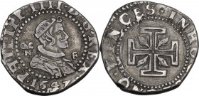 Napoli. Filippo IV di Spagna (1621-1665). 15 Grana 1647. D/ Busto radiato a destra; dietro, sigle GAC/N (Giovanni Andrea Cavo maestro di zecca; German...