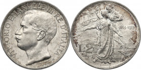 Vittorio Emanuele III (1900-1943). 2 lire 1912. Pag. 735; Mont. 150. AG. 10.00 g. 27.00 mm. FDC. Incapsulata CCG MS 62.