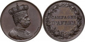 Umberto I (1844-1900). Medaglia a ricordo delle Campagne d'Africa. D/ Busto a destra con corona e divisa; davanti SPERANZA. R/ CAMPAGNE / D'AFRICA in ...