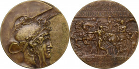 Vittorio Emanuele III (1869-1943). Medaglia 1911 per l'inaugurazione del Vittoriano. D/ Testa elmata a destra; davanti MDCCCCXI. R/ INAVGVRANDOSI/ IN ...