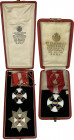 Vittorio Emanuele III (1900-1943). Croce e placca da Grand'Ufficiale dell'ordine della Corona d'Italia, con nastrino originale. In aggiunta: Croce da ...
