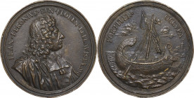 Francesco Feroni (1614-1695). Medaglia. D/ FRAN. FERONIVS.SEN.FLOREN.BELLAVISTAE.MR. Busto a destra con lunghi capelli riccioluti e veste da senatore....
