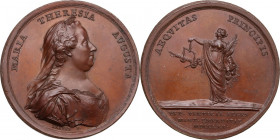 Maria Teresa d'Asburgo (1740-1780), arciduchessa d'Austria. Medaglia 1770 per la promulgazione del nuovo regolamento Doganale a Mantova. D/ MARIA THER...