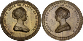 Maria Assunta Carolina Regina di Napoli e di Sicilia (1768-1814). Medaglia uniface in lamina, realizzata nel 1808 come probabile prova di medaglia ese...