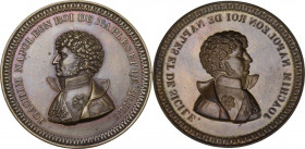 Gioacchino Murat (1805-1815). Medaglia uniface in lamina, realizzata nel 1808 come probabile prova di medaglia eseguita in Francia. D/ Busto a sinistr...