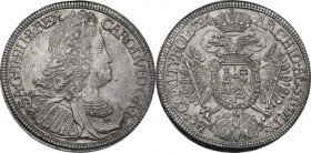 Austria. Karl VI (1711-1740). 1/2 Taler 1724, Hall mint. Herinek 486; M-T. 836. AR. 14.37 g. 35.00 mm. Overstruck. Good EF.