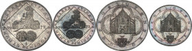 Czechoslovakia. KSČ. Silver Coins Proof Set (2 pcs): 4 and 2 Ducats 1972. AR. Original box. PF.