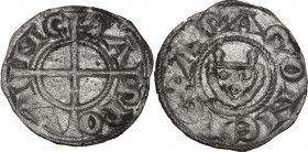 France. Provence. Raymond-Berenger V (1209-1245). Obol. B. 805/806; PdA. 3933. BI. 0.41 g. 13.00 mm. Good VF.