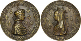 France. Louis XII (1462-1498-1515) and Anne of Brittany (1477-1514). AE cast medal, 1500. Arm. II, 141; Hill-Pollard, Kress 527; Jones I, 15. AE. 114....