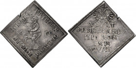 Germany. Ferdinand III (1637-1657). Klippe 1/8 Taler, 1650. Nuremberg. KM M6; Kellner-S25; cf. Fried. 1840 (AV). AR. 2.81 g. I21 x 21.5 mm. Issued to ...