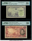 Angola Republica Portuguesa 2 1/2; 20 Angolares 6.10.1948; 1951 Pick 71; 83 Two Examples Commemorative/Issued PMG Choice Very Fine 35; Very Fine 20. M...