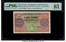 Cape Verde Banco Nacional Ultramarino 10 Centavos 5.11.1914 (ND 1921) Pick 20 PMG Choice Uncirculated 63. An annotation has been noted on this example...