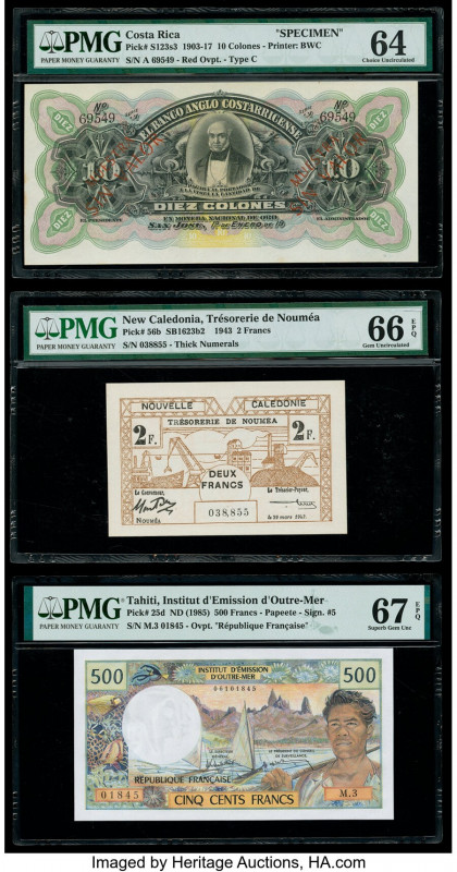 Costa Rica Banco Anglo-Costarricense 10 Colones 1903-17 Pick S123s3 Specimen PMG...