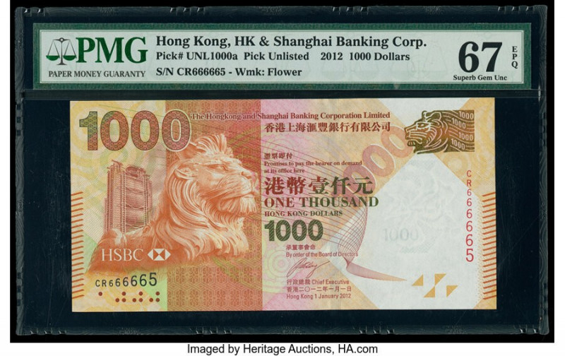 Hong Kong Hongkong & Shanghai Banking Corp. 1000 Dollars 1.1.2012 Pick UNL PMG S...