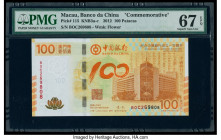 Macau Banco Da China 100 Patacas 2012 Pick 115 KNB2a-c PMG Superb Gem Unc 67 EPQ. 

HID09801242017

© 2020 Heritage Auctions | All Rights Reserved