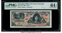 Nicaragua Billete del Tesoro Nacional 1 Peso 1906 Pick 35r Remainder PMG Choice Uncirculated 64 EPQ. Three POCs are present on this example.

HID09801...