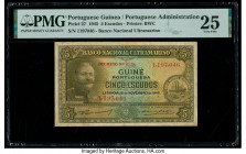 Portuguese Guinea Banco Nacional Ultramarino, Guine 5 Escudos 16.11.1945 Pick 27 PMG Very Fine 25. 

HID09801242017

© 2020 Heritage Auctions | All Ri...