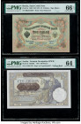 Russia State Credit Notes 3 Rubles 1905 (ND 1912-17) Pick 9c PMG Gem Uncirculated 66 EPQ; Serbia National Bank 100 Dinara 1.5.1941 Pick 23 PMG Choice ...