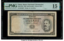 Timor Banco Nacional Ultramarino 500 Escudos 2.1.1959 Pick 25a PMG Choice Fine 15. Tape repairs are noted on this example.

HID09801242017

© 2020 Her...