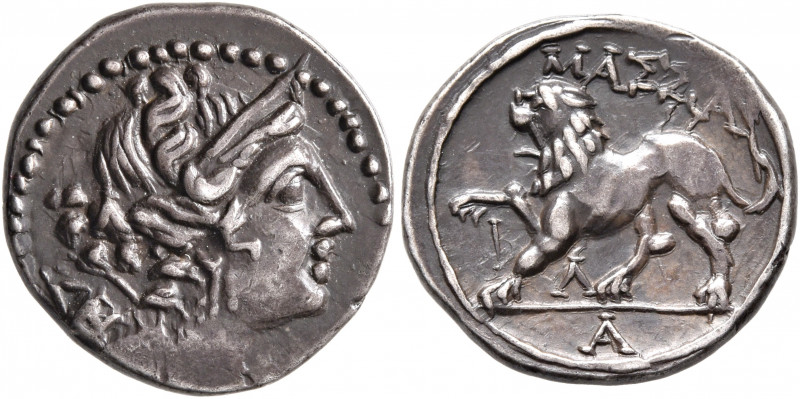 GAUL. Massalia. Circa 125-90 BC. Drachm (Silver, 16 mm, 2.82 g, 4 h). Laureate h...