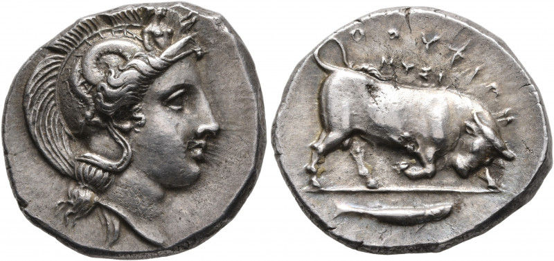 LUCANIA. Thourioi. Circa 400-350 BC. Didrachm or Nomos (Silver, 22 mm, 8.00 g, 7...