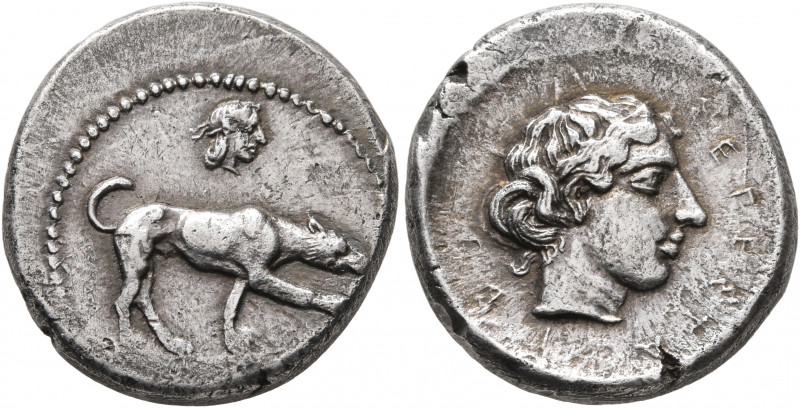 SICILY. Segesta. Circa 412/10-400 BC. Didrachm (Silver, 21 mm, 8.39 g, 7 h). The...