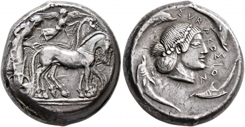 SICILY. Syracuse. Deinomenid Tyranny, 485-466 BC. Tetradrachm (Silver, 23 mm, 17...