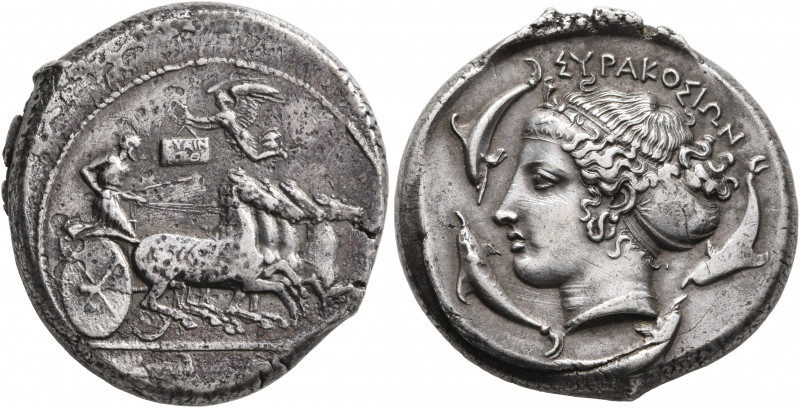SICILY. Syracuse. Second Democracy, 466-405 BC. Tetradrachm (Silver, 26 mm, 17.1...
