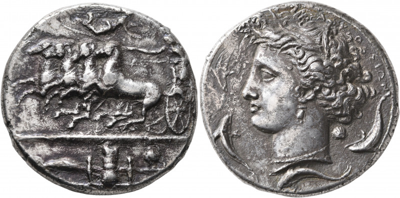 SICILY. Syracuse. Dionysios I, 405-367 BC. Dekadrachm (Silver, 37 mm, 41.05 g, 1...