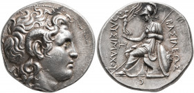 KINGS OF THRACE. Lysimachos, 305-281 BC. Tetradrachm (Silver, 27 mm, 17.22 g, 1 h), Lampsakos, circa 297/6-282/1. Diademed head of Alexander the Great...