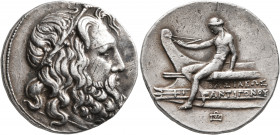 KINGS OF MACEDON. Antigonos II Gonatas (?), 277/6-239 BC. Tetradrachm (Silver, 30 mm, 17.09 g, 12 h), Amphipolis (?), circa 246/5-221. Head of Poseido...