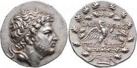KINGS OF MACEDON. Perseus, 179-168 BC. Tetradrachm (Silver, 32 mm, 16.93 g, 12 h), Attic standard, Pella or Amphipolis, circa 173-172/1. Diademed head...