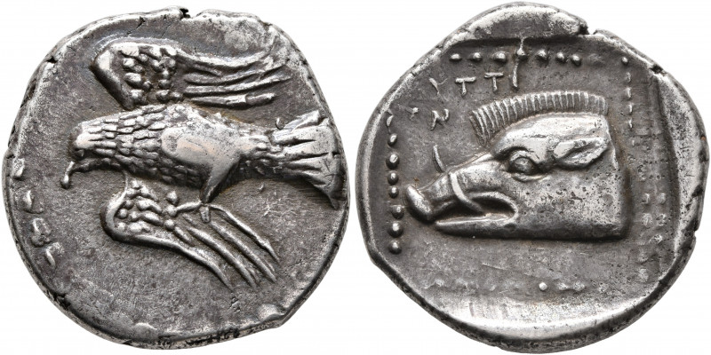 CRETE. Lyttos. Circa 320-270 BC. Stater (Silver, 25 mm, 11.00 g, 12 h). Eagle fl...