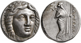 SATRAPS OF CARIA. Maussolos, circa 377/6-353/2 BC. Tetradrachm (Silver, 23 mm, 15.17 g, 12 h), Halikarnassos. Laureate head of Apollo facing slightly ...