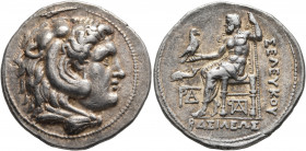 SELEUKID KINGS OF SYRIA. Seleukos I Nikator, 312-281 BC. Tetradrachm (Silver, 31 mm, 16.77 g, 7 h), in the types of Alexander the Great. Laodikeia by ...