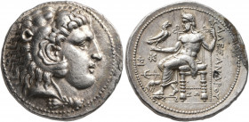 SELEUKID KINGS OF SYRIA. Seleukos I Nikator, 312-281 BC. Tetradrachm (Silver, 27 mm, 17.20 g, 7 h), in the name and types of Alexander the Great. Ekba...