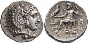 SELEUKID KINGS OF SYRIA. Seleukos I Nikator, 312-281 BC. Tetradrachm (Silver, 27 mm, 17.11 g, 1 h), in the types of Alexander the Great. Ekbatana, cir...