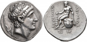 SELEUKID KINGS OF SYRIA. Antiochos I Soter, 281-261 BC. Tetradrachm (Silver, 31 mm, 16.87 g, 1 h), Magnesia on Mount Sipylos (?). Diademed head of Ant...