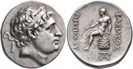 SELEUKID KINGS OF SYRIA. Antiochos Hierax, circa 242-227 BC. Tetradrachm (Silver, 30 mm, 17.13 g, 11 h), Lampsakos. Diademed head of Antiochos I to ri...