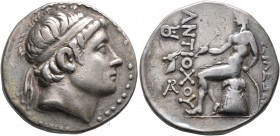 SELEUKID KINGS OF SYRIA. Antiochos Hierax, circa 242-227 BC. Tetradrachm (Silver, 28 mm, 17.00 g, 1 h), Aigai in Aeolis. Diademed head of Antiochos II...