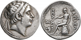 SELEUKID KINGS OF SYRIA. Seleukos III Soter (Keraunos), 225-222 BC. Tetradrachm (Silver, 30 mm, 16.78 g, 10 h), Ekbatana. Diademed head of Seleukos II...