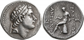 SELEUKID KINGS OF SYRIA. Antiochos III ‘the Great’, 222-187 BC. Tetradrachm (Silver, 28 mm, 16.72 g, 1 h), Soli. Diademed head of Antiochos III to rig...