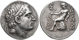 SELEUKID KINGS OF SYRIA. Antiochos III ‘the Great’, 222-187 BC. Tetradrachm (Silver, 27 mm, 17.00 g, 1 h), uncertain mint 70, perhaps in western Mesop...