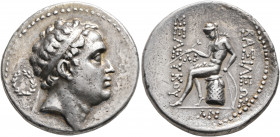 SELEUKID KINGS OF SYRIA. Seleukos IV Philopator, 187-175 BC. Tetradrachm (Silver, 30 mm, 16.15 g, 12 h), 'wreath mint', probably Damaskos. Diademed he...
