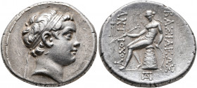 SELEUKID KINGS OF SYRIA. Antiochos, son of Seleukos IV, 175 BC. Tetradrachm (Silver, 28 mm, 17.13 g, 12 h), Antiochia on the Orontes, 3 September-Octo...