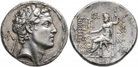 SELEUKID KINGS OF SYRIA. Antiochos IV Epiphanes, 175-164 BC. Tetradrachm (Silver, 31 mm, 16.64 g, 1 h), Ake-Ptolemais, circa 167-164. Diademed head of...