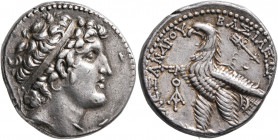SELEUKID KINGS OF SYRIA. Alexander I Balas, 152-145 BC. Tetradrachm (Silver, 25 mm, 14.32 g, 11 h), Ptolemaic standard. Laodikeia in Phoenicia (Beryto...