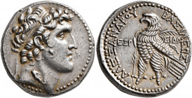 SELEUKID KINGS OF SYRIA. Alexander I Balas, 152-145 BC. Tetradrachm (Silver, 25 mm, 14.19 g, 1 h), Ptolemaic standard. Sidon, SE 165 = 148/7. Diademed...