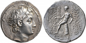 SELEUKID KINGS OF SYRIA. Demetrios II Nikator, first reign, 146-138 BC. Tetradrachm (Silver, 30 mm, 16.61 g, 12 h), Antiochia on the Orontes, SE 167 =...