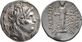 SELEUKID KINGS OF SYRIA. Antiochos VII Euergetes (Sidetes), 138-129 BC. Tetradrachm (Silver, 29 mm, 16.58 g, 1 h), Mallos. Diademed head of Antiochos ...